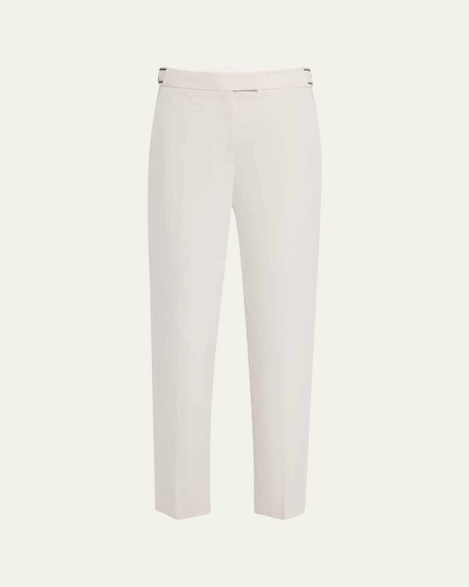 Monili Waist Straight-Leg Ankle Pants